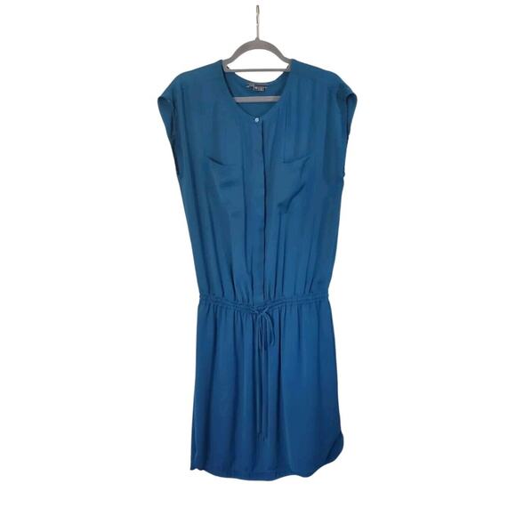 Vince Dresses & Skirts - Vince Satin Teal Blue Green Drop Waist Sleeveless Pockets Mini Dress, Women's XS